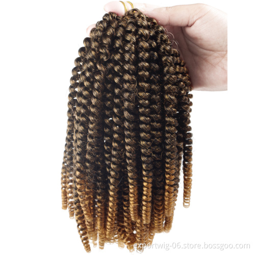 Spring Twist Crochet Hair Extensions Spring Twists Braids Hair 8 Inches Synthetic Fiber Solid And Mixed Color For Women
